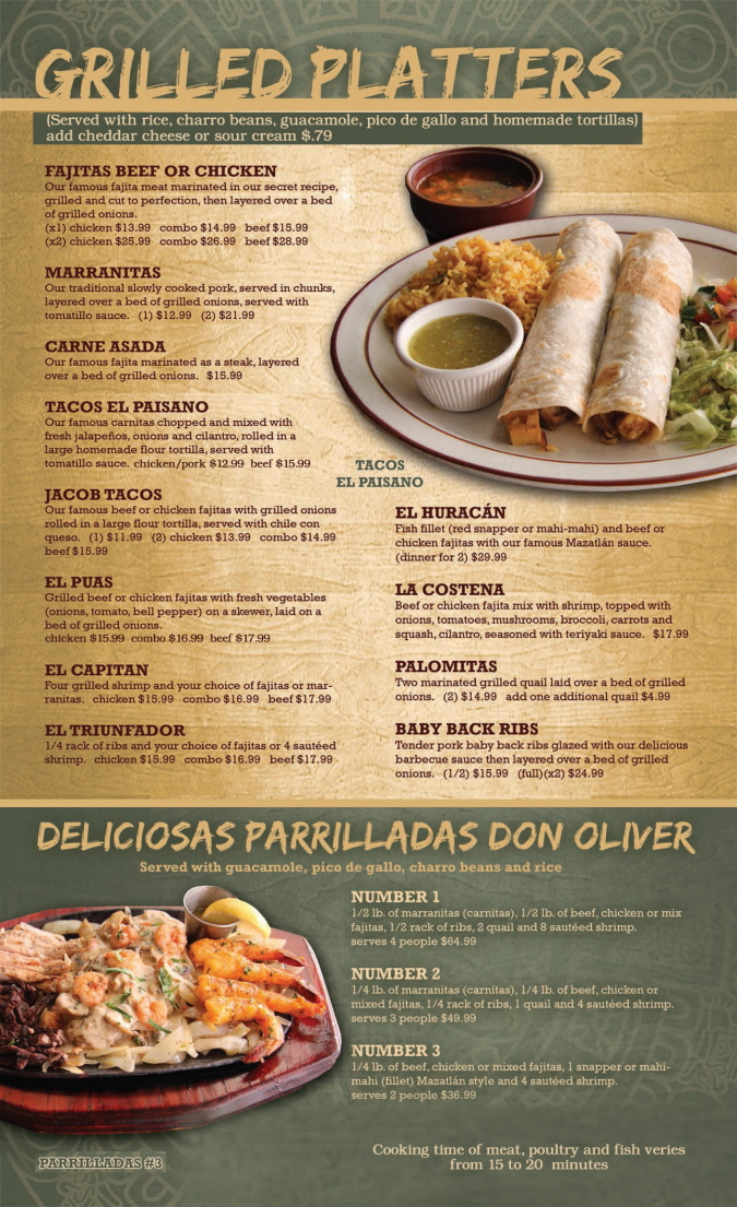 Menus Of Texas - Coupons - Mama Juanitas Mexican Restaurant - Conroe - Dinner Menu