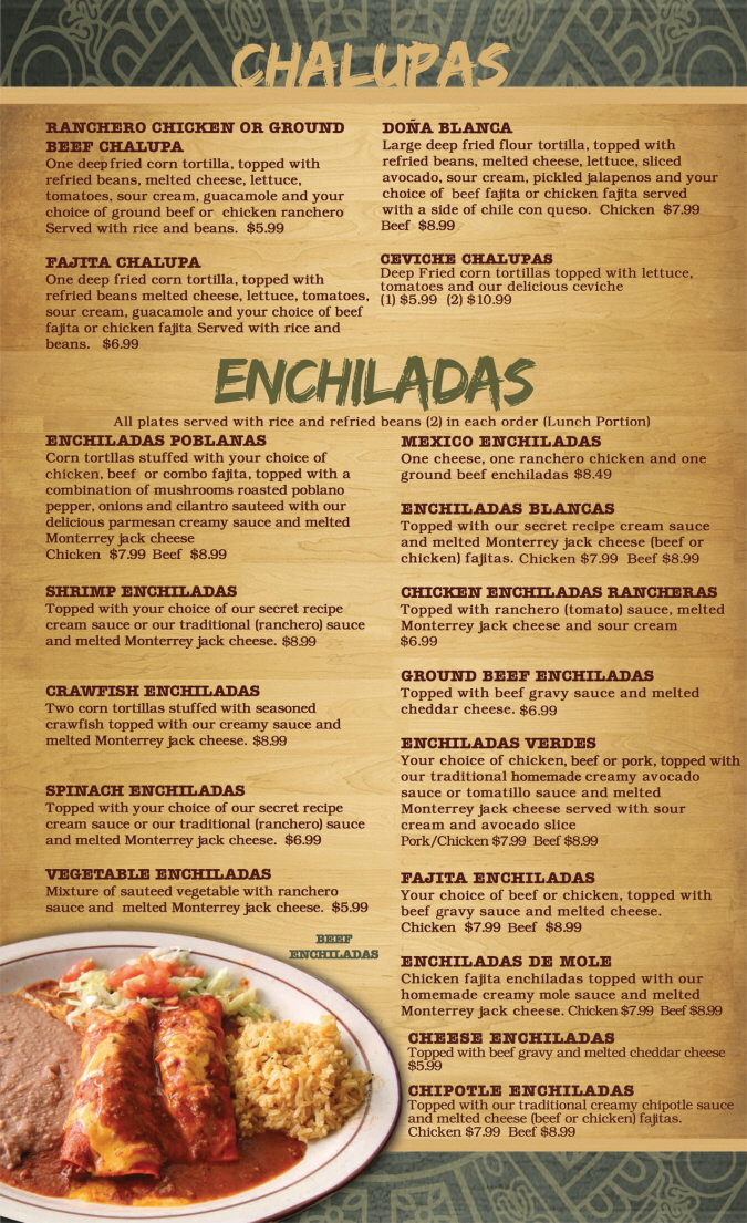 Menus Of Texas - Mama Juanita's Mexican Restaurant - Lunch Menu