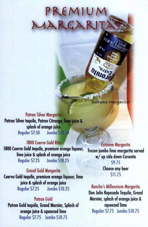 Menus Of Texas - Rancho Grande Bar & Grill - Bar Menu